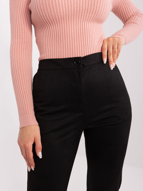 Hurt Czarne spodnie materiałowe z wysokim stanem