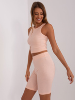 Hurtownia Brzoskwiniowy bawełniany komplet casualowy z bluzą