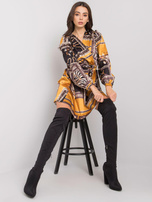 Czarno-żółta sukienka z paskiem Alarra