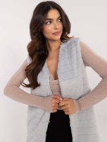 Hurt Jasnoszara futrzana kamizelka z zapięciem OCH BELLA