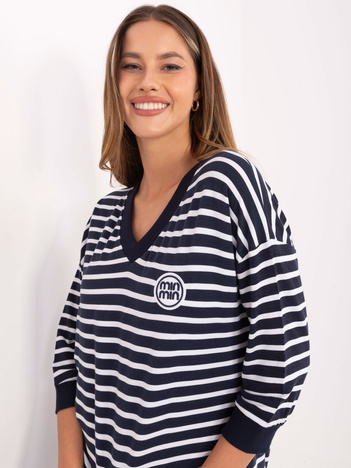 Granatowa damska bluzka w paski
