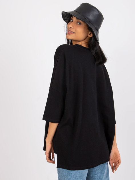 Czarna bluzka z napisami Olivia RUE PARIS