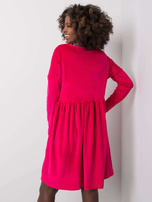 Fuchsia velour dress Mauriel RUE PARIS