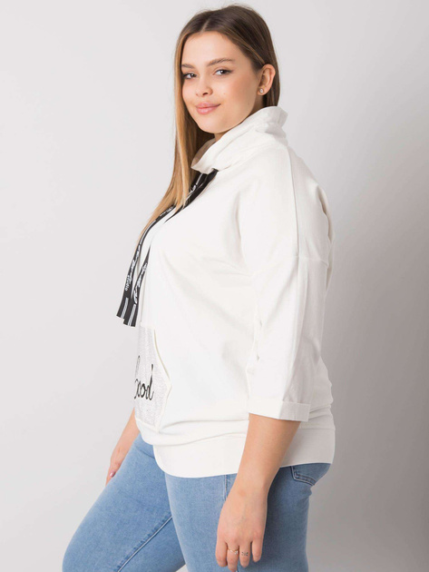 Ecru bluzka plus size z dżetami Crystal