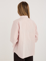 Jasnoróżowa bawełniana koszula z rękawem 3/4