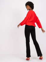 Czerwona bluzka z dekoltem w serek Raquela