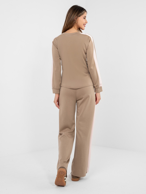 Ciemnobeżowy komplet z bluzą w serduszka RUE PARIS