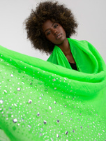 Fluo zielona chusta z aplikacją z dżetów