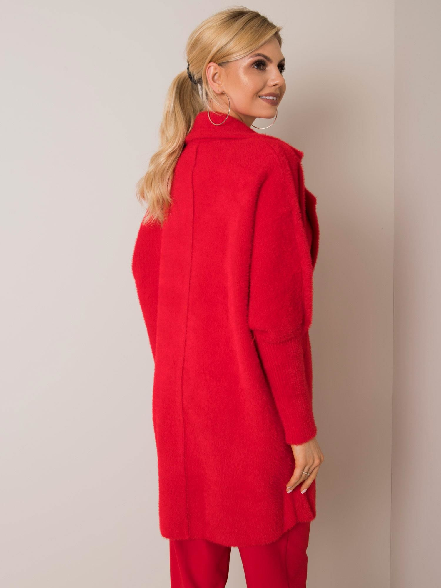 Nora's red alpaca coat
