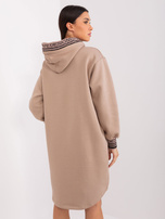Hurt Ciemnobeżowa asymetryczna sukienka dresowa 