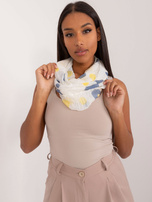 Hurtownia Ecru-żółty damski komin w grochy