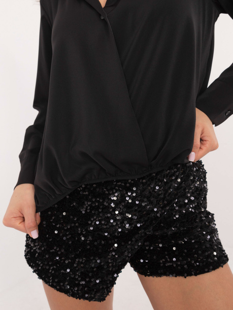 Hurt Czarna elegancka koszula z ozdobnym kołnierzykiem