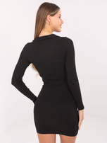 Schwarzes Mini-Kleid mit Streifen RUE PARIS.