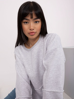 Hurt light gray melange loose sweatshirt without a hood.