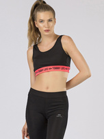 TOMMY LIFE Czarny sportowy top