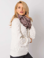 Brown-peach scarf with patterns