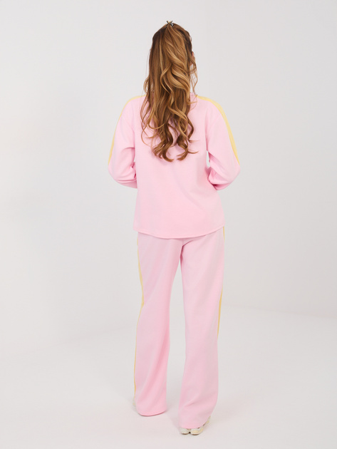 Jasnoróżowe dresowe spodnie z przeszyciami RUE PARIS