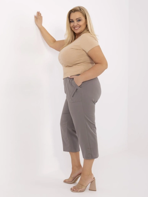 Ciemnoszare rybaczki plus size