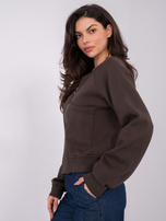 Czekoladowa ocieplana bluza z kapturem