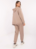 Ciemnobeżowy dresowy komplet ze spodniami