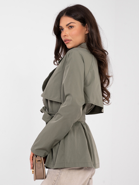 Khaki trencz z wiązanym paskiem RUE PARIS