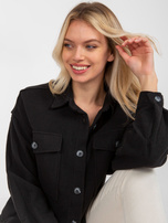 Hurt Czarna wierzchnia koszula damska z kieszeniami  