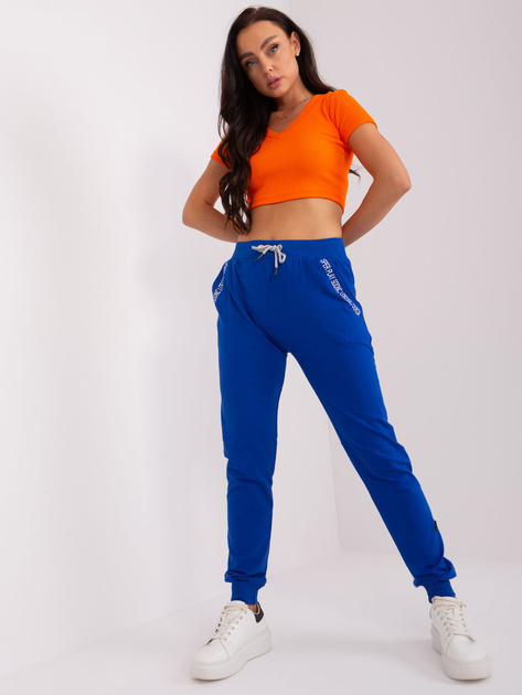 Hurtownia Kobaltowe spodnie dresowe z kieszeniami