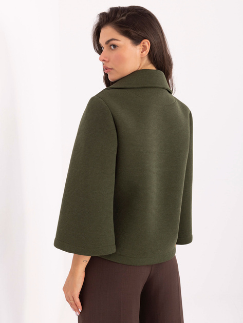 Khaki piankowy płaszcz z broszką RUE PARIS