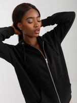 Hurtownia online Czarna rozpinana bluza basic z kieszeniami