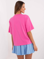Hurtownia Różowy t-shirt oversize z napisem Lemon