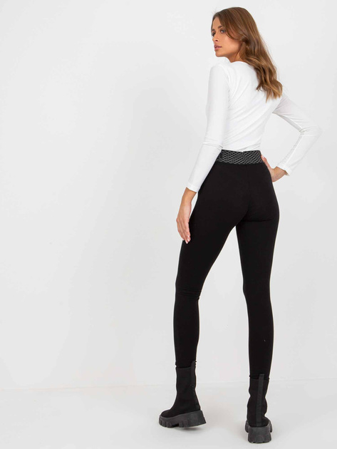 Hurt Czarne dopasowane legginsy na co dzień z bawełny