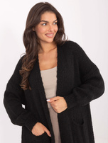 Czarny gładki kardigan o kroju oversize