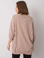 Dunkelbeige Damenpullover ohne Kapuze Karissa RUE PARIS.