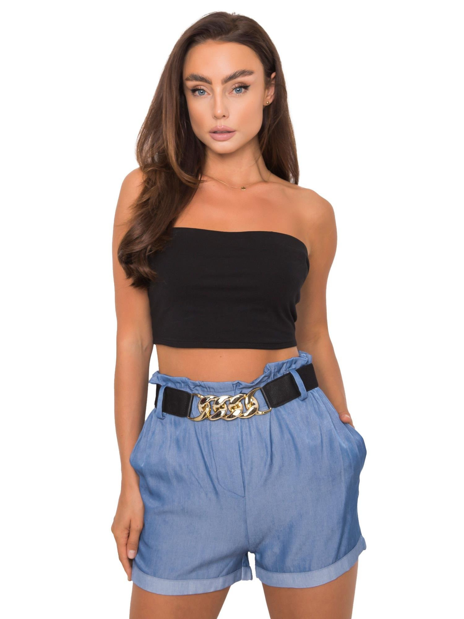 Blue shorts with stripe Marella