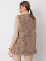 Ciemnobeżowa futrzana kamizelka Sybille