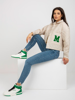 Hurt Jasnobeżowa przejściowa kurtka pikowana z kołnierzem