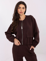 Ciemnobrązowa rozpinana bluza od kompletu