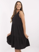 Schwarzes Musselin-Kleid ohne Ärmel SUBLEVEL.