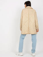 Hurt Jasnobeżowa puchowa kurtka przejściowa z pikowaniem
