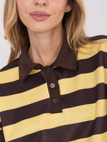 Żółta damska bluza z kołnierzykiem