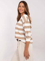 Hurtownia Ciemnobeżowo-ecru bluzka z bawełny 