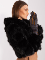 Hurt Ciemnoszare eleganckie rękawiczki damskie