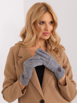 Hurt Ciemnoszare dzianinowe rękawiczki damski