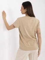 Beige Damen T-Shirt aus Baumwolle BASIC FEEL GOOD.