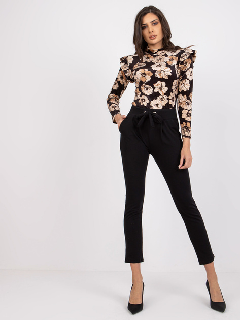 Czarne damskie spodnie dresowe na co dzień Santos RUE PARIS