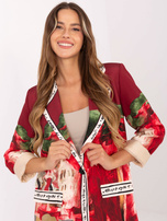 Bordowa damska marynarka z zapięciem na guzik