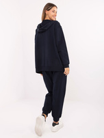 Granatowy damski komplet z rozpinaną bluzą