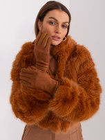 Hurt Jasnobrązowe dotykowe rękawiczki damskie