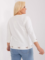 Hurt Ecru bluzka plus size z ozdobnymi ściągaczami