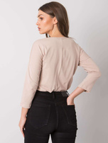 Jasnobeżowa bluzka bawełniana z napisem Cantrice